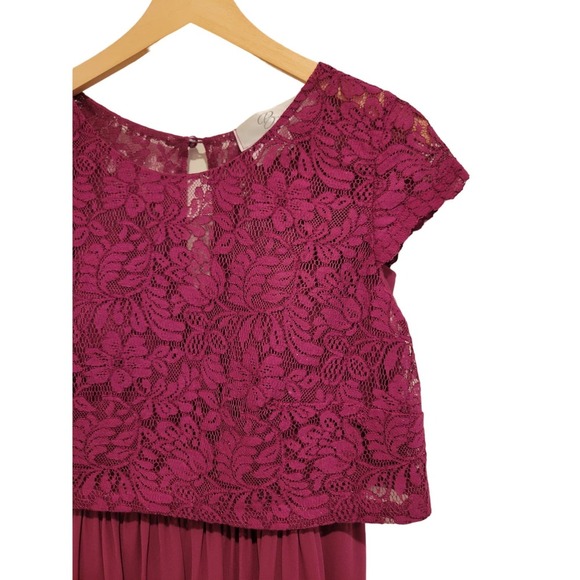 B2 by Jasmine Two Piece Long Sweetheart Neckline Poly Chiffon Bridesmaid Dress 6 - Picture 5 of 12